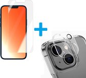 Display Bescherming Schermprotector Tempered Glass Screen Protector + Camera lens Beschermer transparant Geschikt voor: Apple iPhone 13 Pro