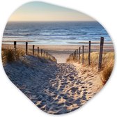 Wandcirkel - Organische wanddecoratie - Strand - Zee - Nederland - Duinen - Zon - Natuur - Organisch Schilderij - Muurcirkel binnen - Muurdecoratie - Woonkamer - 60x60 cm - Kamer decoratie - Slaapkamer