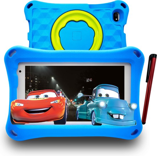 Nuvio Kids kindertablet - Kinder tablet - Android 11 - 3500 mAh batterij - 32GB geheugen - incl. gratis touchscreen pen, screenprotector en draagkoord - Kindertablet vanaf 3 jaar - blauw
