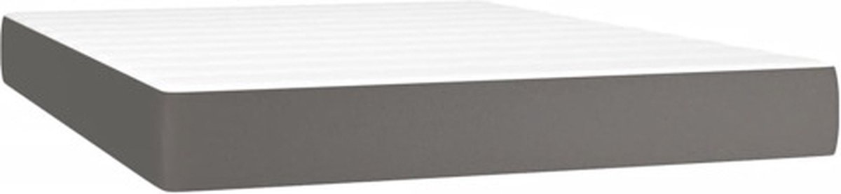 vidaXL - Pocketveringmatras - medium - 140x190x20 - cm - kunstleer - grijs