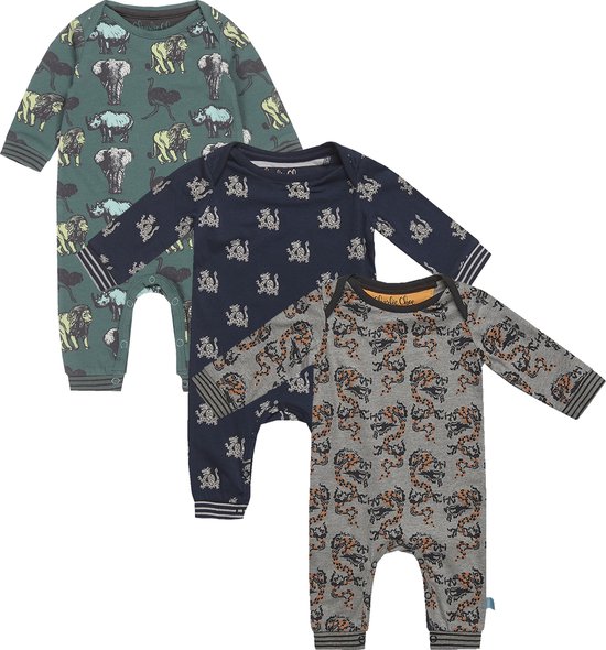 Charlie Choe - 3pack - Boxpakjes - slaappakjes - Groen met dieren - Blauw met draken - Grijs met draken - Maat 68