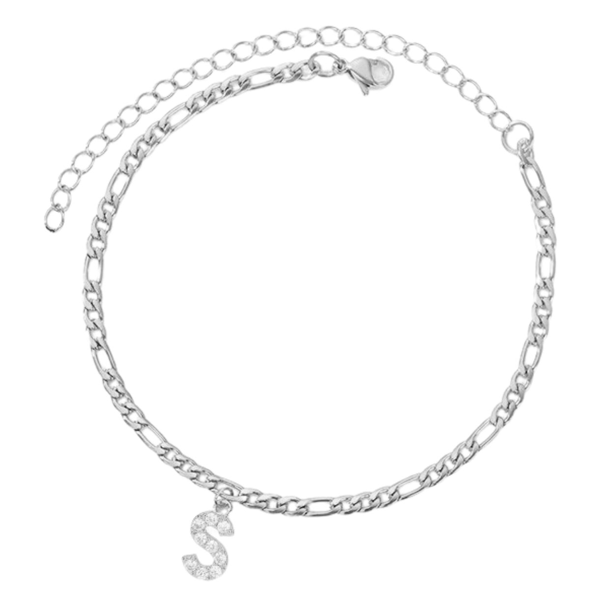 Enkelbandje - Enkelbandjes Dames - Enkelbandje Zilver - Initials - Zilverkleurig RVS - Letter S
