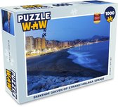 Puzzel Brekende golven op strand Málaga Spanje - Legpuzzel - Puzzel 1000 stukjes volwassenen