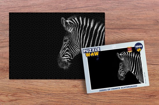 Puzzel Zebra - Wilde dieren - Zwart - Legpuzzel - Puzzel 1000 stukjes volwassenen