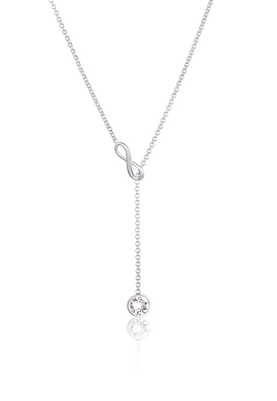 Elli Dames Halsketting Dames Y-ketting eenzaam hanger Infinity met kristal in 925 sterling zilver