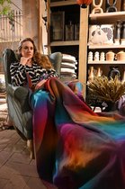 Yaro Blanket Multicolor Double Rainbow Wool, deken met hoog wol percentage in warme regenboogkleuren