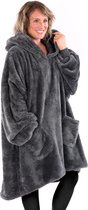 Snug Rug - Couverture à capuche surdimensionnée de Premium supérieure - Blanket avec manches et capuche - Homme et femme - Unisexe - Sherpa Fleece - Extra doux - Grijs