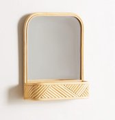 Bamboe Spiegel / Wandrek - Rotan - Naturel - Handgemaakt - 37 x 48 x 13 cm