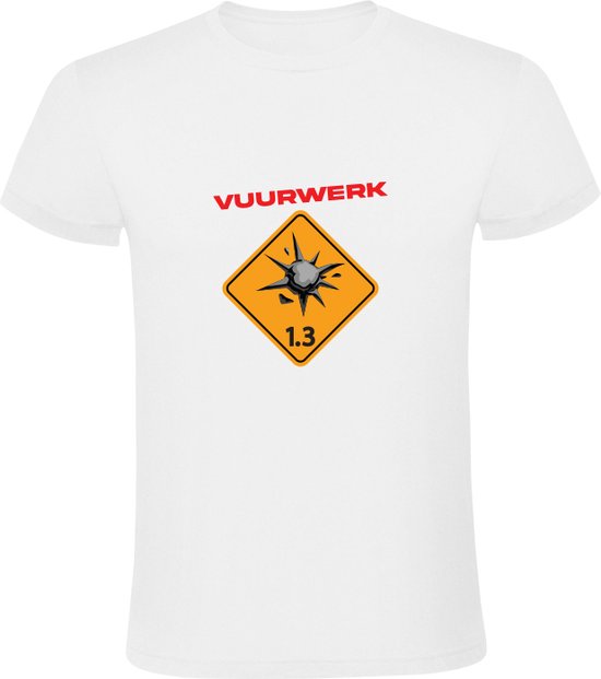 Vuurwerk Heren Tshirt Oud en Nieuw Oudjaarsavond oudjaar