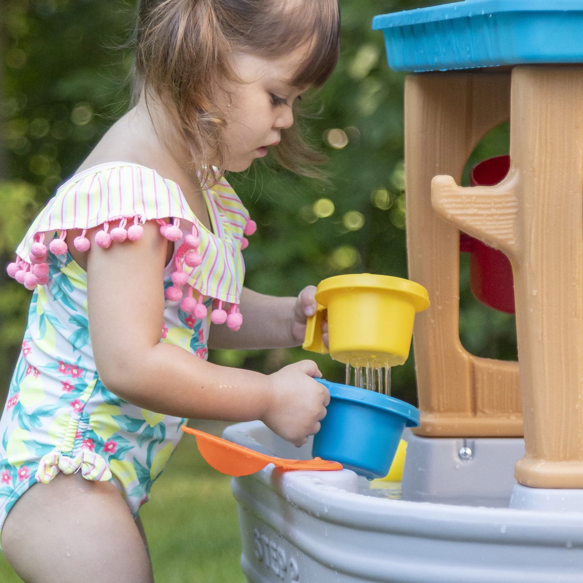 Step2 Rain Showers Splash Tub Watertafel - incl. accessoires - - Waterspeelgoed voor kind - Activiteitentafel met water voor de tuin / buiten — afbeelding 11