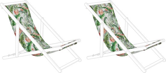 Beliani Stoffbezug für Gartenliege ANZIO / AVELLINO - Tissu pour bain de soleil - vert - polyester