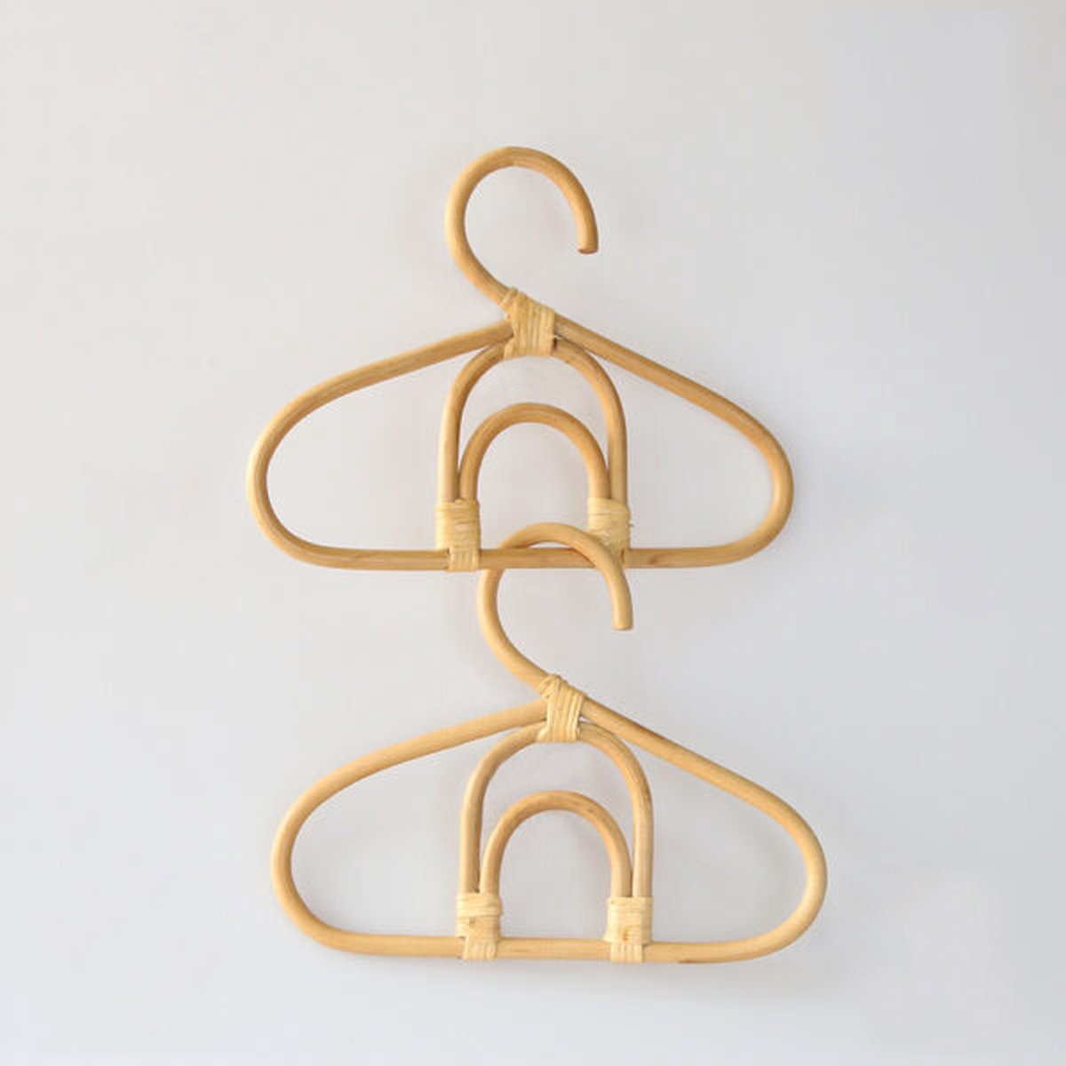 Bamboe Kinder Kledinghangers - 3 Stuks - Naturel - Handgemaakt - 20 x 15 cm