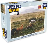 Puzzel Paarden - IJsland - Bruin - Legpuzzel - Puzzel 500 stukjes