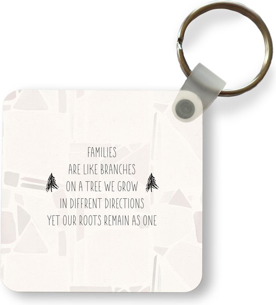 Sleutelhanger - Uitdeelcadeautjes - Quotes - Familie - Spreuken - Families are like branches on a tree - Plastic