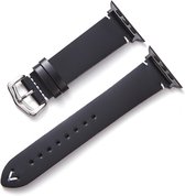 Fungus - Smartwatch bandje - Geschikt voor Apple Watch 42 / 44 / 45 / 49 mm - Series 1 2 3 4 5 6 7 8 9 SE Ultra iWatch - PU leer - V - Zwart