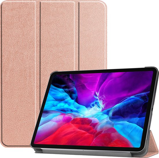 Tablet hoes voor Apple iPad Pro 12.9 inch (2022) tri-fold cover - Case met  Auto... | bol.com