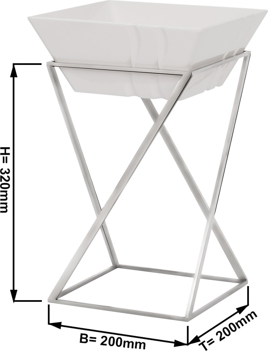 Etagere / Buffet standaard - incl. 1 Melamine schaal - Hoekig | GGM Gastro
