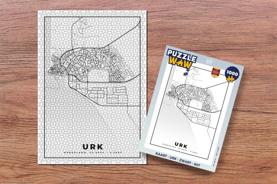 Carte Puzzle - Urk - Zwart - Wit - Puzzle - Puzzle 1000 pièces adultes - Sinterklaas présente - Sinterklaas pour les grands enfants