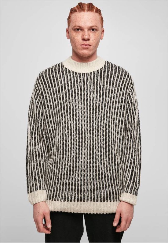 Urban Classics Sweater/trui Oversized Two Tone Gebroken wit/Zwart