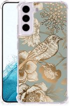 Case geschikt voor Samsung Galaxy S22 Vintage Bird Flowers