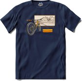 Mountainbike Adventures Fiets outdoor sport kleding - T-Shirt - Unisex - Navy Blue - Maat L
