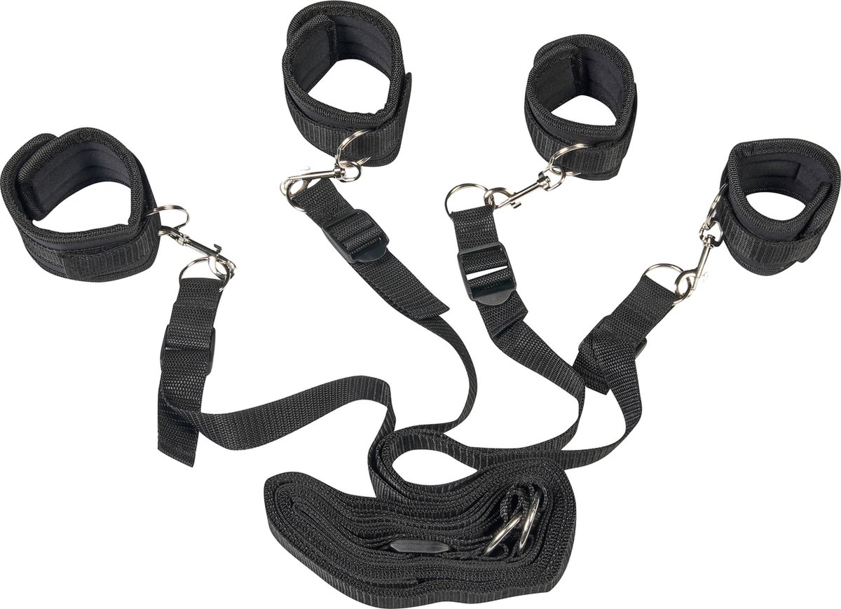 Banoch | Bondageset voor onder bed | stevige zachte neopreen boeien | makkelijk verstelbaar | zwart — afbeelding 5