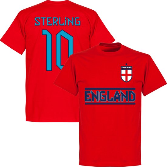 Engeland Sterling 10 Team T-Shirt - Rood - XS