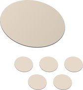 Onderzetters - Beige - Interieur - Effen - Onderzetters voor glazen - 10x10 cm - Onderlegger - Eetkamer - Keuken accessoires set - 6 stuks