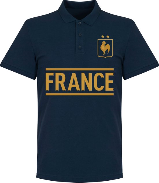 Frankrijk Team Polo Shirt - Navy - XL