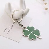 Klavertje Vier Sleutelhanger - - Four Leaf Clover Sleutelhanger - Gelukshanger - Klaver Vier Hanger - Bloem Sleutelhanger - Groen Blad Sleutelhanger - Lucky Four Keychain - Sleutelhanger Vrouwen - Sleutelhanger Mannen