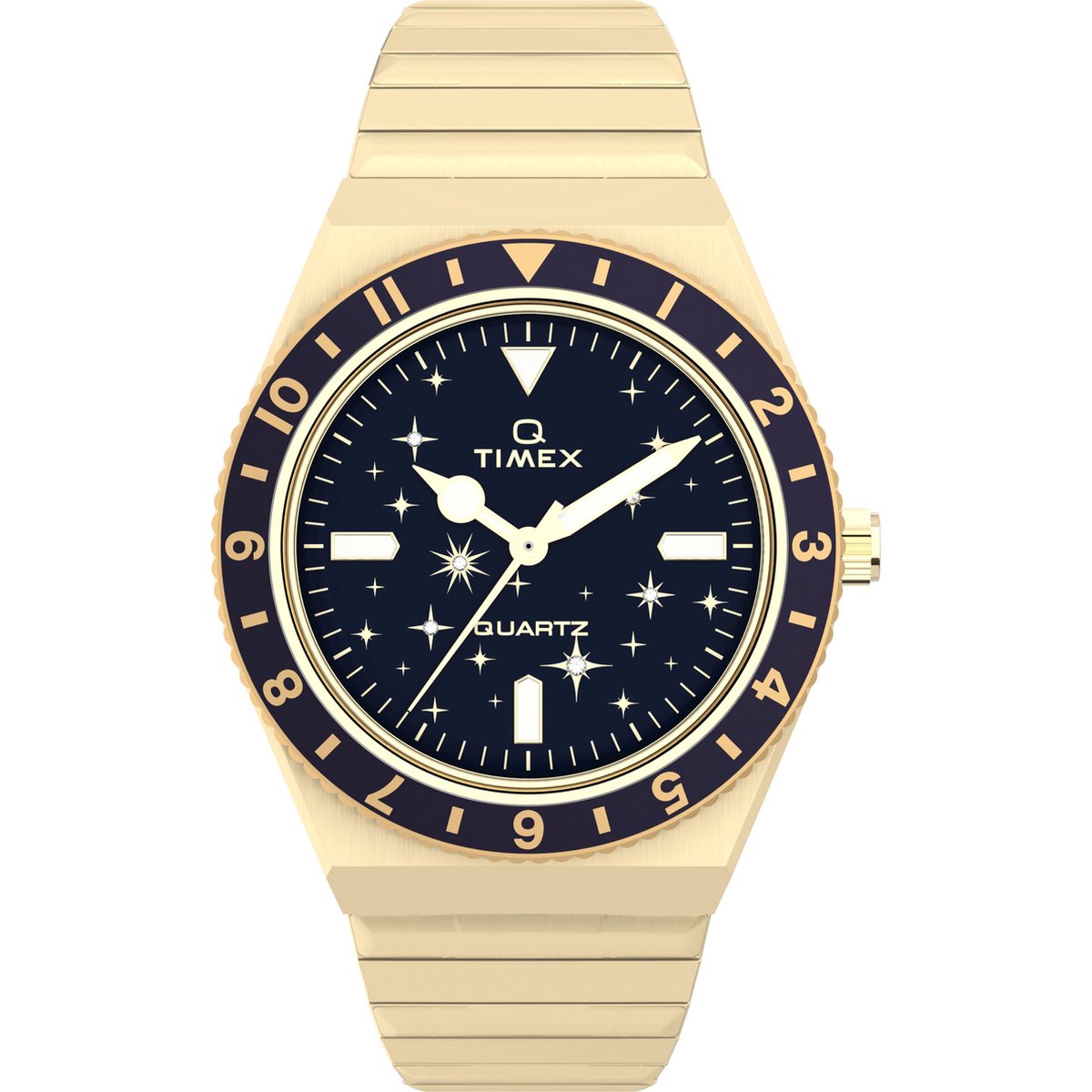 Timex Q Celestial TW2V53600 Horloge - Staal - Goudkleurig - Ø 36 mm