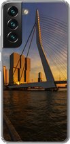 Geschikt voor Samsung Galaxy S22 hoesje - Rotterdam - Zonsondergang - Erasmus - Siliconen Telefoonhoesje