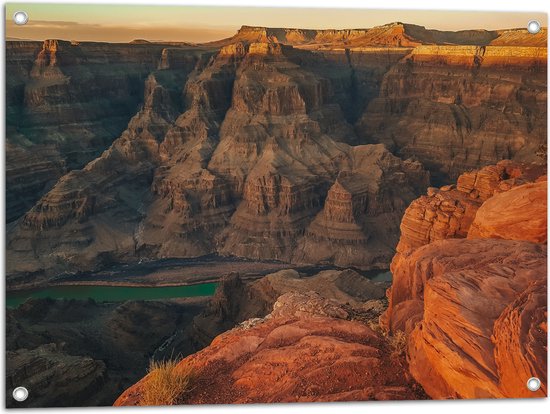 WallClassics - Tuinposter – Foto van Nationaal Park Grand Canyon - 80x60 cm Foto op Tuinposter  (wanddecoratie voor buiten en binnen)