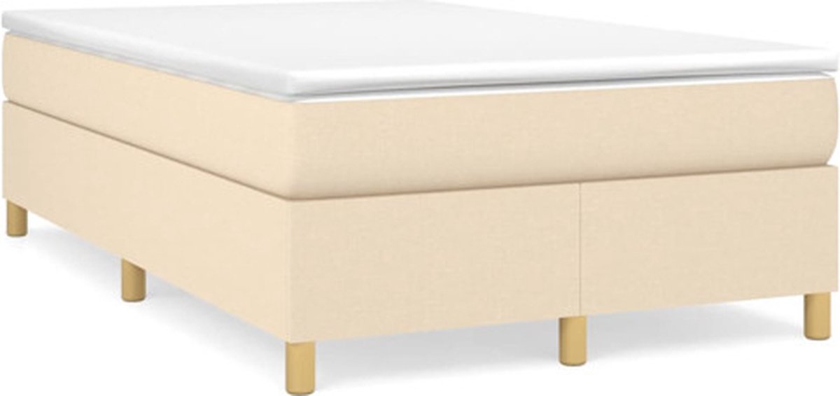 vidaXL - Boxspring - bed - 120x200 - cm - stof - crèmekleurig