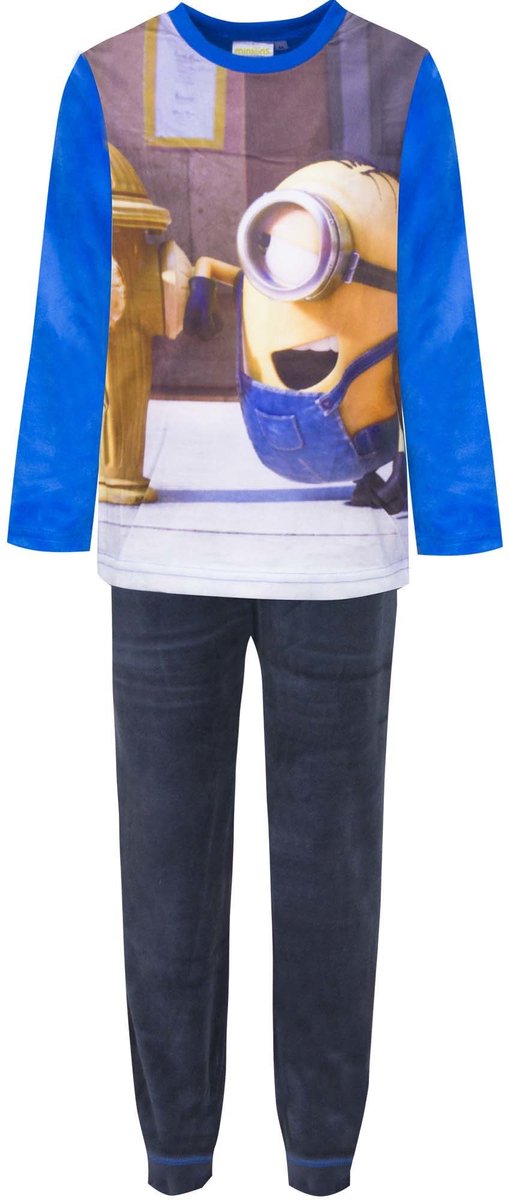 Disney jongens Velours pyjama Minions Blauw 2109 - 98