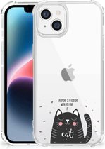 Telefoonhoesje  Apple iPhone 14 Plus Silicone Case met transparante rand Cat Good Day