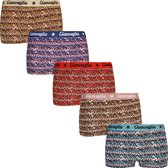 Slip Femme Katoen - Boxershort 5-pack - Jambe courte - Taille XXL - Imprimé léopard