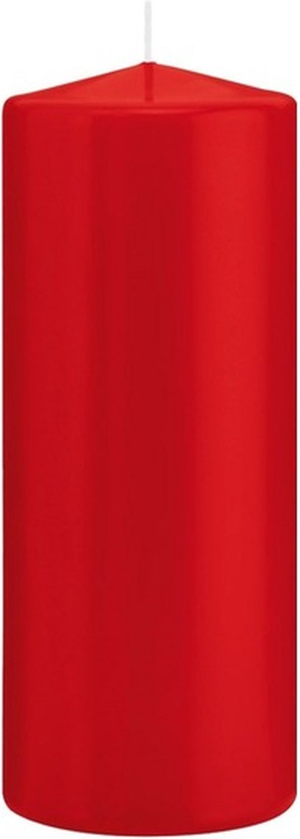 Trend Candles Cilinderkaars/stompkaars - rood - 8 x 20 cm - 119 branduren - horeca kaarsen