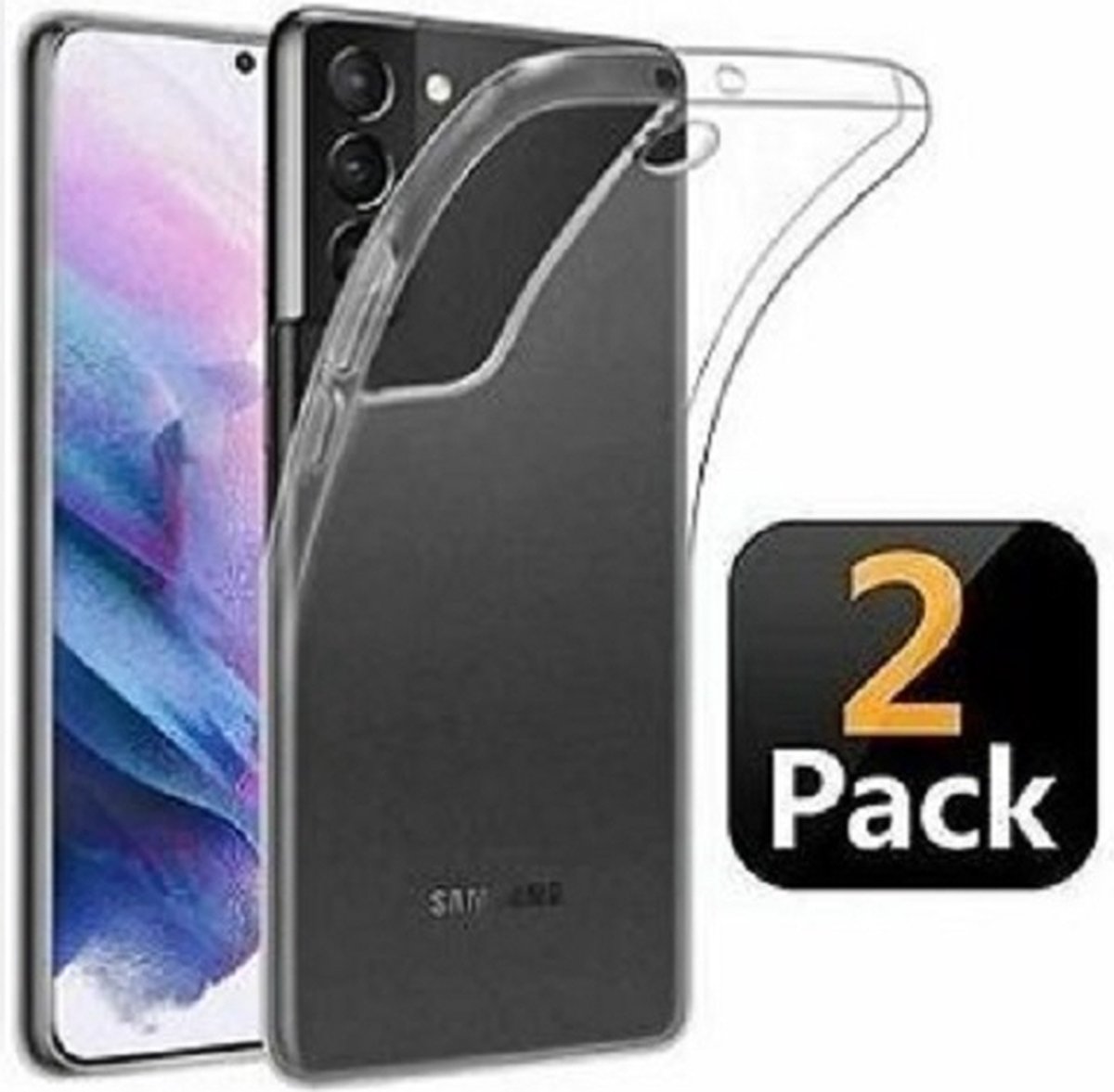 Samsung Galaxy S21 Ultra Hoesje Siliconen TPU Transparant 2x