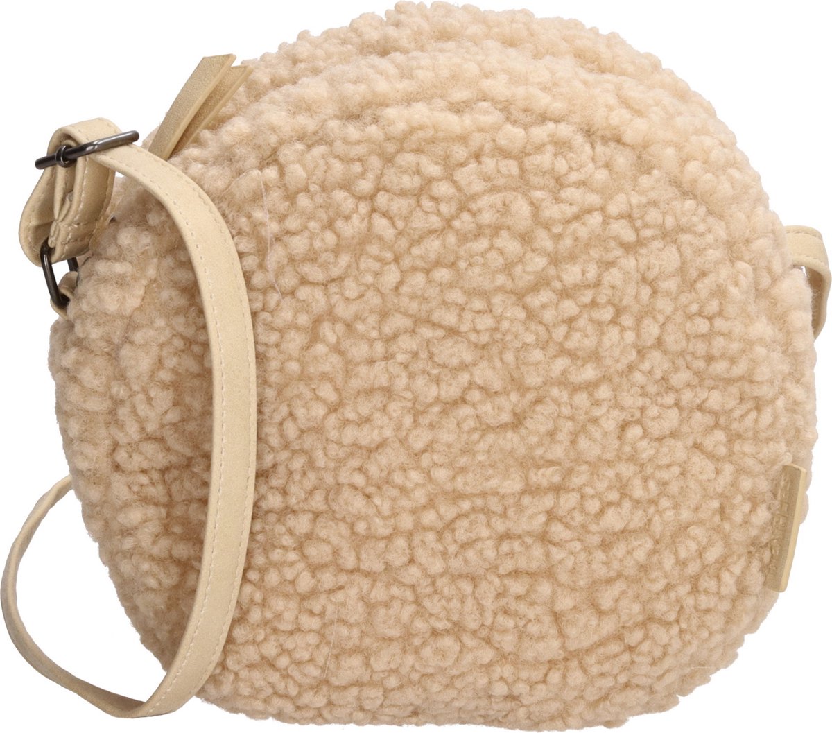 Beagles Navarra Crossbody Schoudertas Rond Soft Teddy - Crème