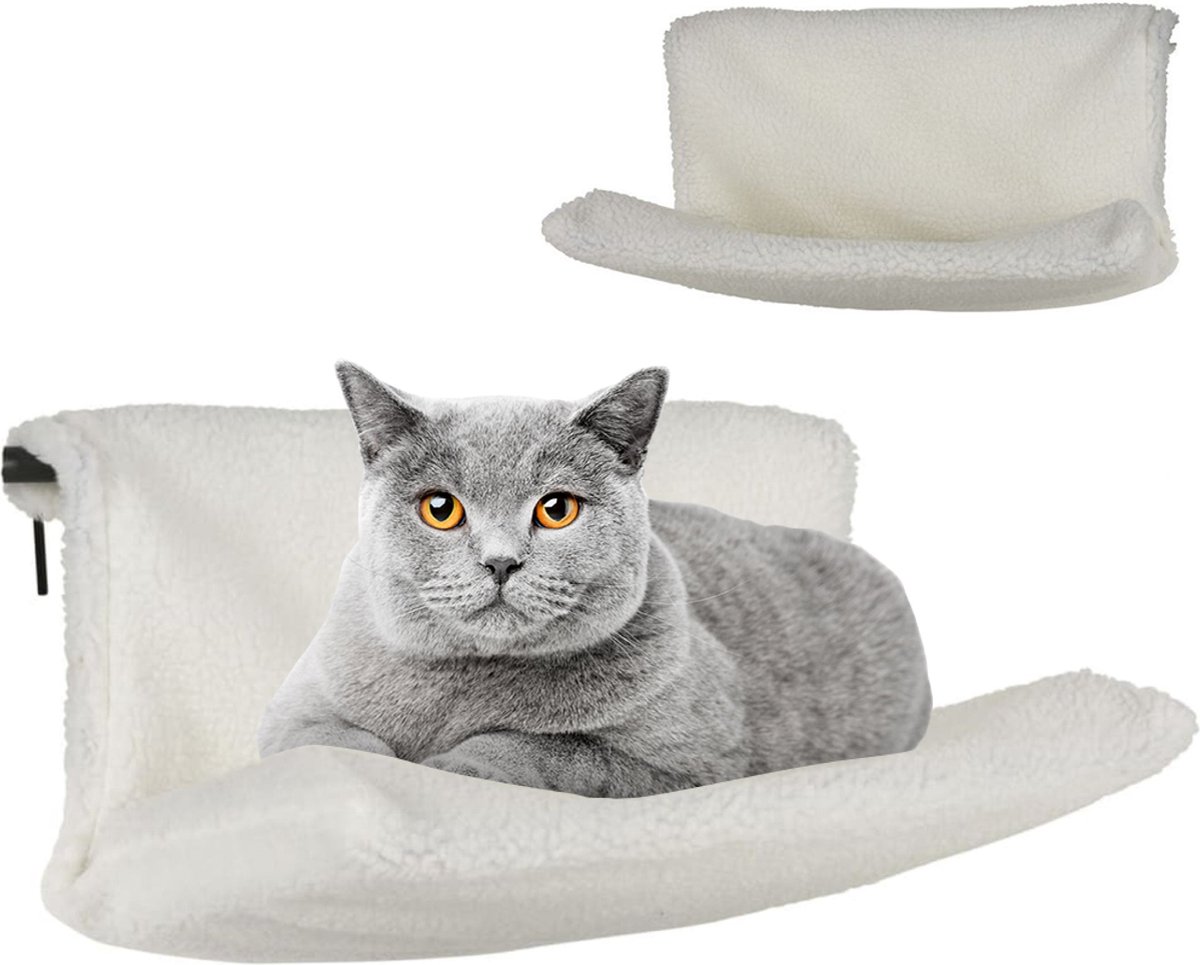Cheqo® Hangmat Verwarming voor Katten - Kattenhangmat - Kattenbed - Kattenkussen voor Radiator - 65x45cm