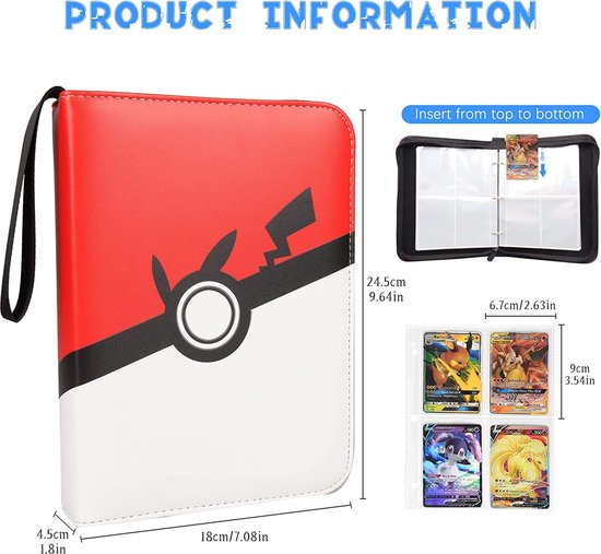 Thumbnail van een extra afbeelding van het spel Verzamelalbum voor Pokemon-kaarten – Kaartenmap -  verzamelmap - Tas Hoes voor Pokemon-kaarten Kaart Draagtas voor Pokemon, opbergdozen voor ruilkaarten