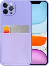 Smartphonica iPhone 11 Pro siliconen hoesje met pashouder en zachte binnenkant - Paars / Back Cover geschikt voor Apple iPhone 11 Pro