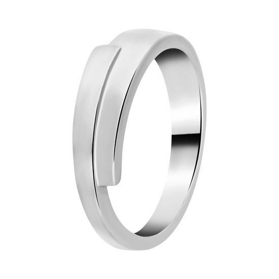 Lucardi Dames Zilveren ring mat/glans - Ring - 925 Zilver - Zilverkleurig - 18.5 / 58 mm