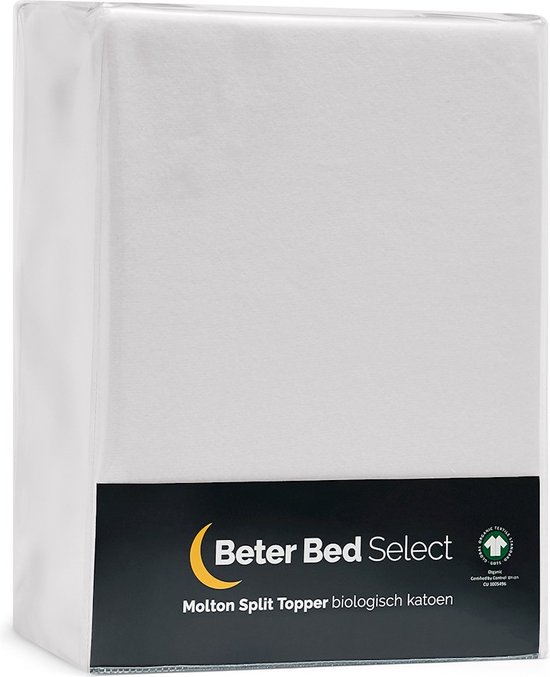 Beter Bed Select Molton splittopmatras Biologisch - 140/160 x 200/210/220 cm - wit