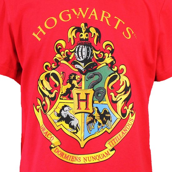 Bruidegom Tarief zin Harry Potter Hogwarts Embleem Kinder T-Shirt Rood | bol.com