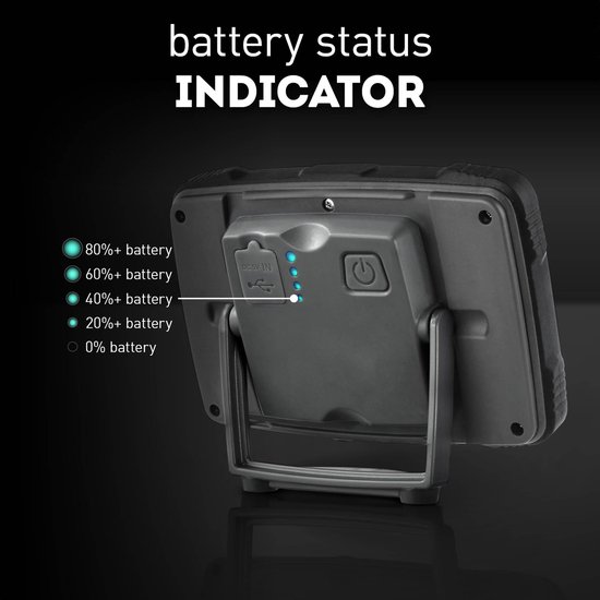 LED rechargeable - Pack de 2 - Lampe de construction avec aimant - Rechargeable par USB avec boîtier robuste - Spot de construction puissant dans un format pratique pour chaque boîte à outils - Lampe de travail - Favor