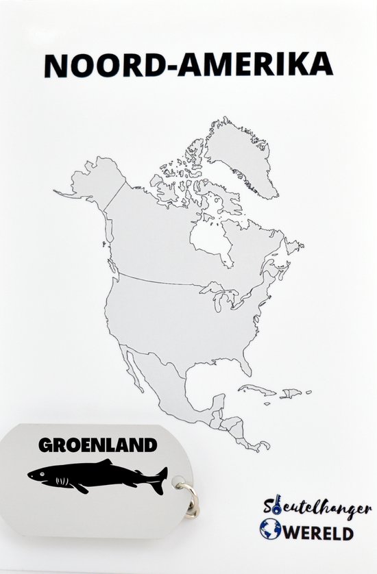 Groenland Sleutelhanger inclusief kaart – Groenland cadeau – beste land- Leuk kado voor je Vriend om te geven - 2.9 x 5.4CM