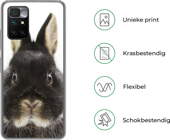Coque Xiaomi Redmi 10 - Lapin - Animaux domestiques - Fourrure - Coque de téléphone en Siliconen
