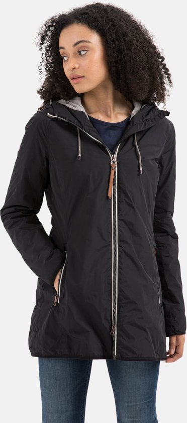 camel active Lange windbreaker gemaakt van gerecycled polyester - Maat womenswear-40 - Zwart